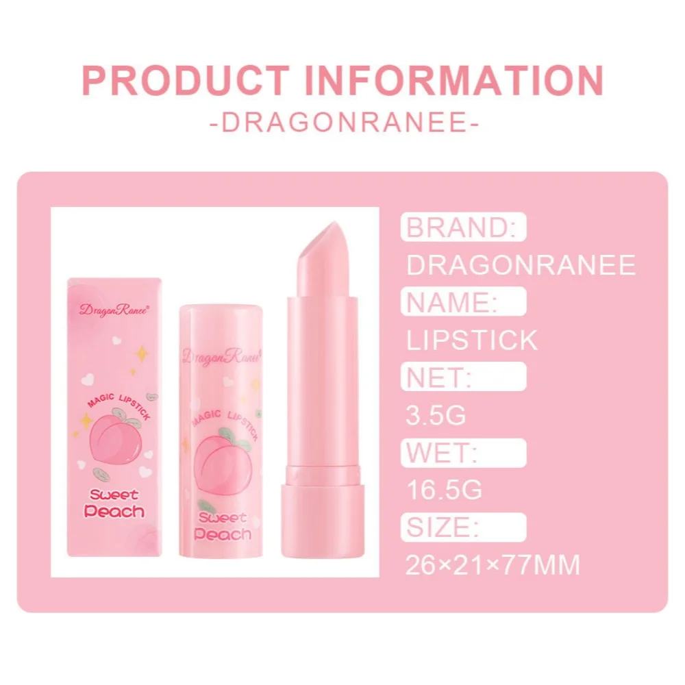 Langanhaltender, farbwechselnder Lippenbalsam, feuchtigkeitsspendend, feuchtigkeitsspendend, Pfirsichgelee, Lippenfleck, glatt, wasserfest, Lippenreparatur, Pflege, Make-up