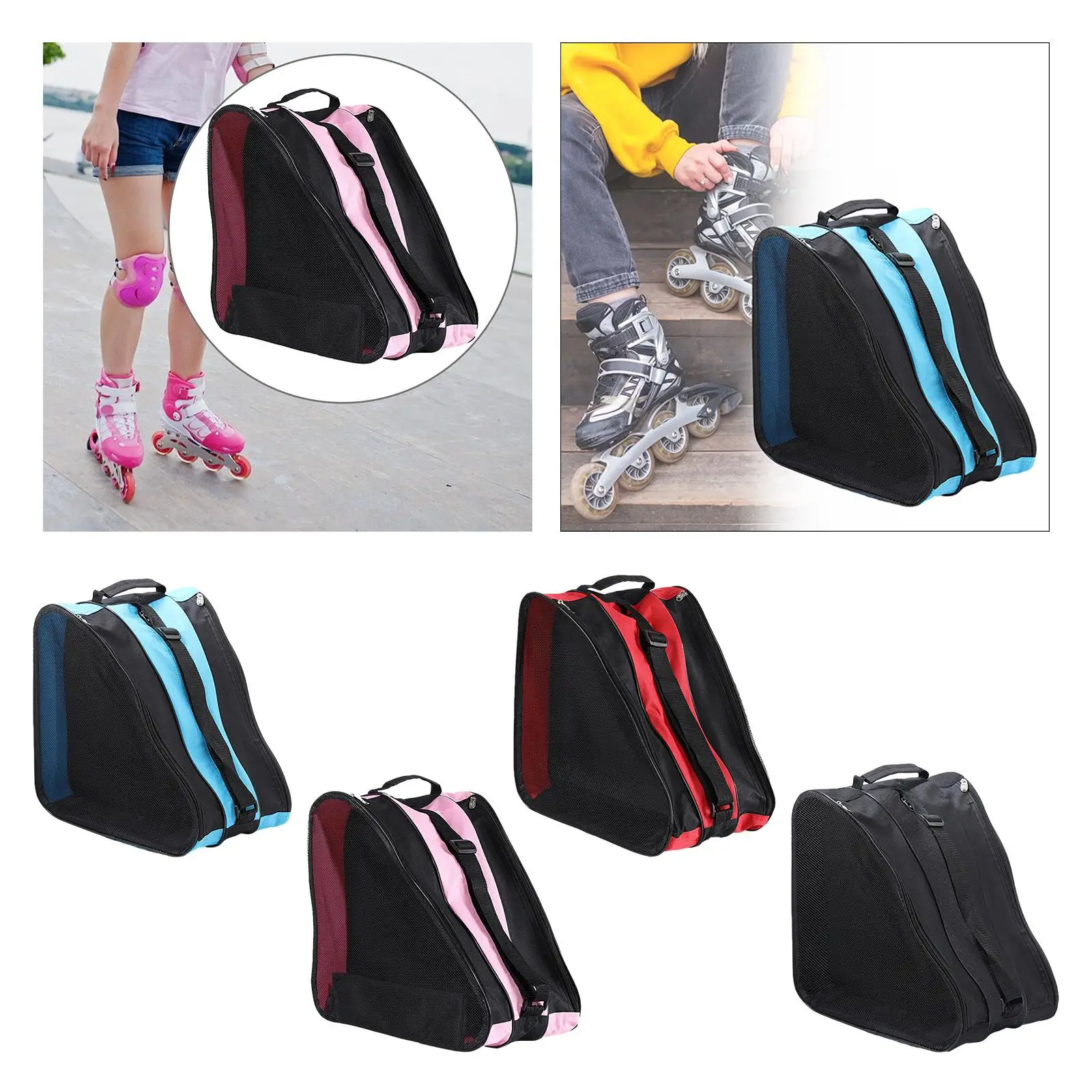 Roller Skates Bag Roller Skate Carrier Adjustable Unisex Roller Skates Storage Bag Inline Skates Bag Skating Shoes Bag