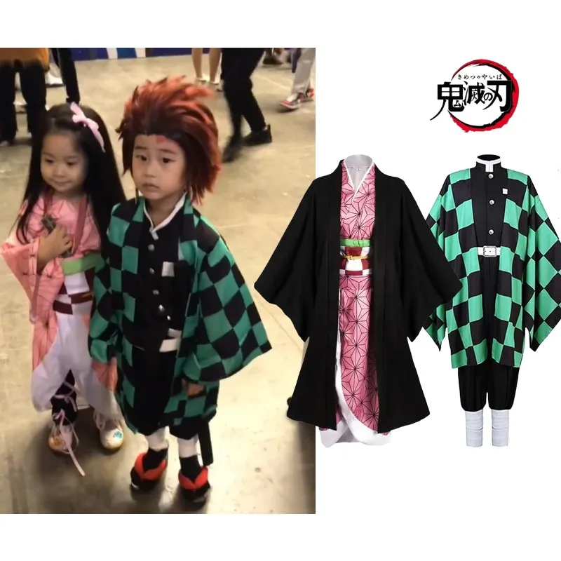 

Demon Slayer: Kimetsu no Yaiba Cute Cosplay Costume Kamado Nezuko Tanjiro Halloween Costume Kawaii Anime Children's Costume Gift