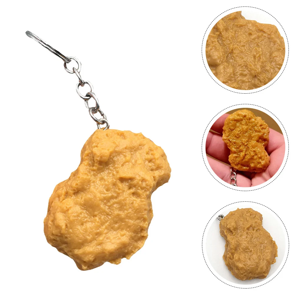 Decorations Chicken Keychain Student Purse Fake Fried Pendant Plastic Food Hanging Ornament