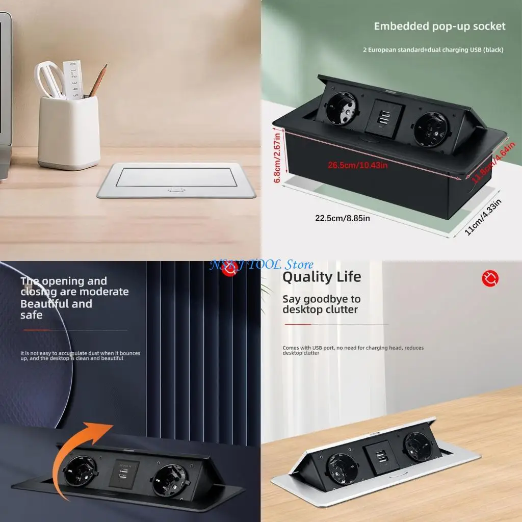 

L8RC Intelligent Burst Up Electrical Port With 220V EU Standard Outlets USB Charging Harbors 1.5M Wire Dense Space Saving Plan