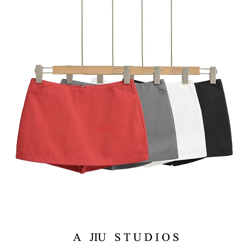 

Sexy Low Waist High Slit Skirt Women's Bodycon Skirt Ultra ort Length Anti-Light Cotton Blend Street Sle Summer Skirt