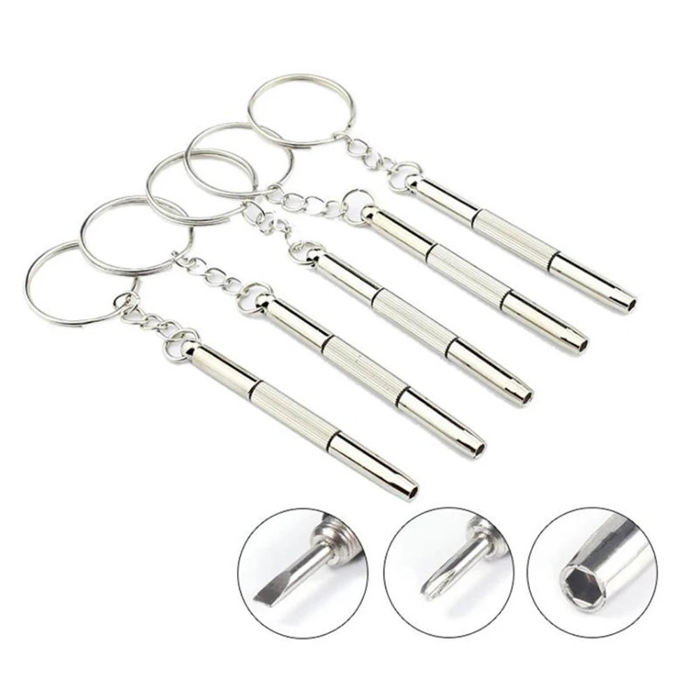 

1 Pcs 3 In 1 Precision Eyeglass Cellphone Watch Screwdriver Repair Kit Mini Keychain Glass Eyewear Repair Tools