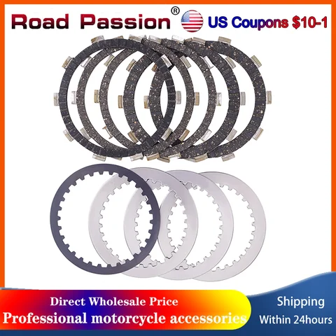 Road Passion Motorcycle Clutch Friction Plates & Steel Plates Kit For Kawasaki  EX400 ZX4R ZX4RR Z400 ZX-4R ZX-4RR Ninja 400