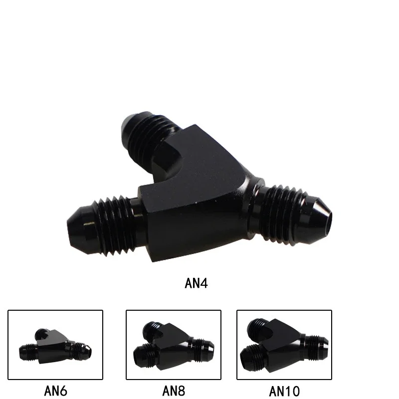 4 AN 6AN 10AN 8AN Y Block Flare Fitting Adapter Union Splitter Black Oil Cold Adapter