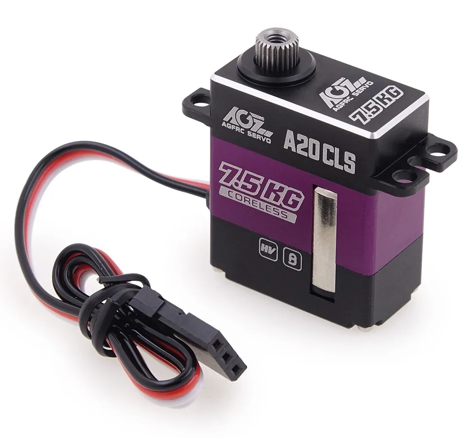 AGFrc A20CLS Servo 0.08sec High Speed 7.5kg Torque Coreless Aluminum Case Mini Servo For Rc 1/24 Cars