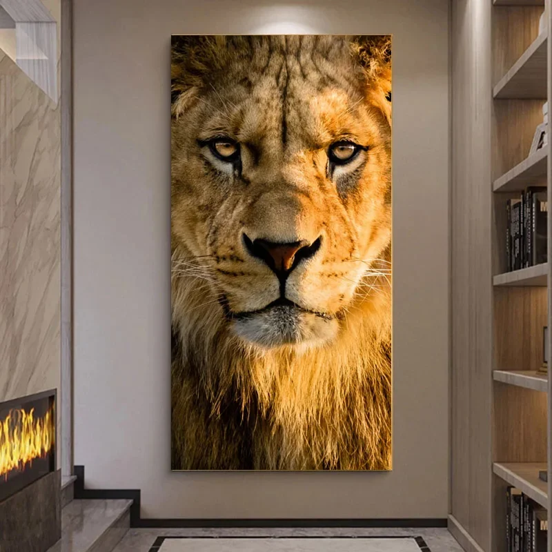 Frameless Canvas Painting Wild Animals Tiger Lion Canvas Painting Tiger Lion Posters And Prints Porch Wall Art Picture Living Ro