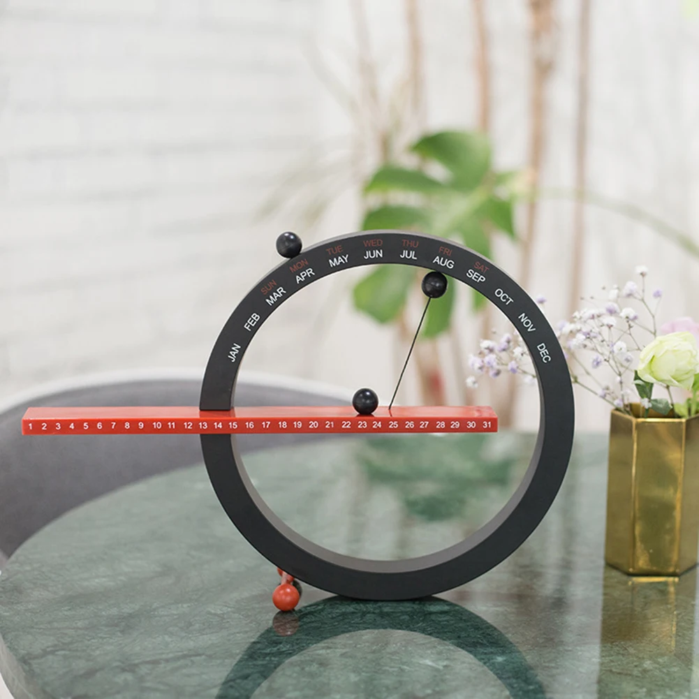 

Desktop Calendar Decor Magnetic Ball Perpetual Calendar with Month Week Date Creative Wall Calendar for Bedroom Ornament