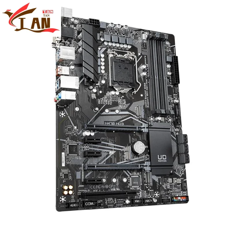 Para placa base H470 HD3 128GB HDMI M.2 LGA 1200 DDR4 ATX H470 placa base 100% probado completamente funciona Tan