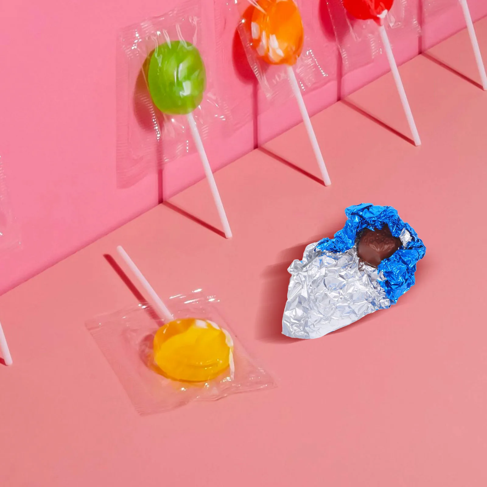 100 قطعة تغليف المواد الغذائية الألومنيوم 12 بوصة الأزرق القصدير احباط ورقة للشواء المنزل المطبخ استخدام التعبئة احباط غلاف الحلوى أداة الخبز