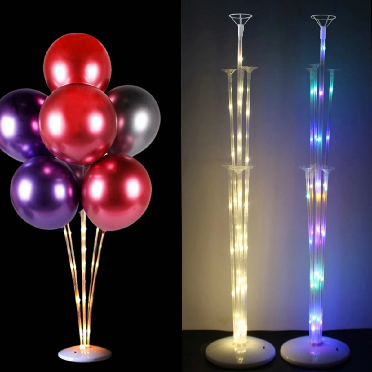 Uchwyt na balony LED Stojak na kolumnę Konfetti Balon Baby Shower Urodziny Party Dekoracyjny uchwyt Akcesoria do balonów Łuk