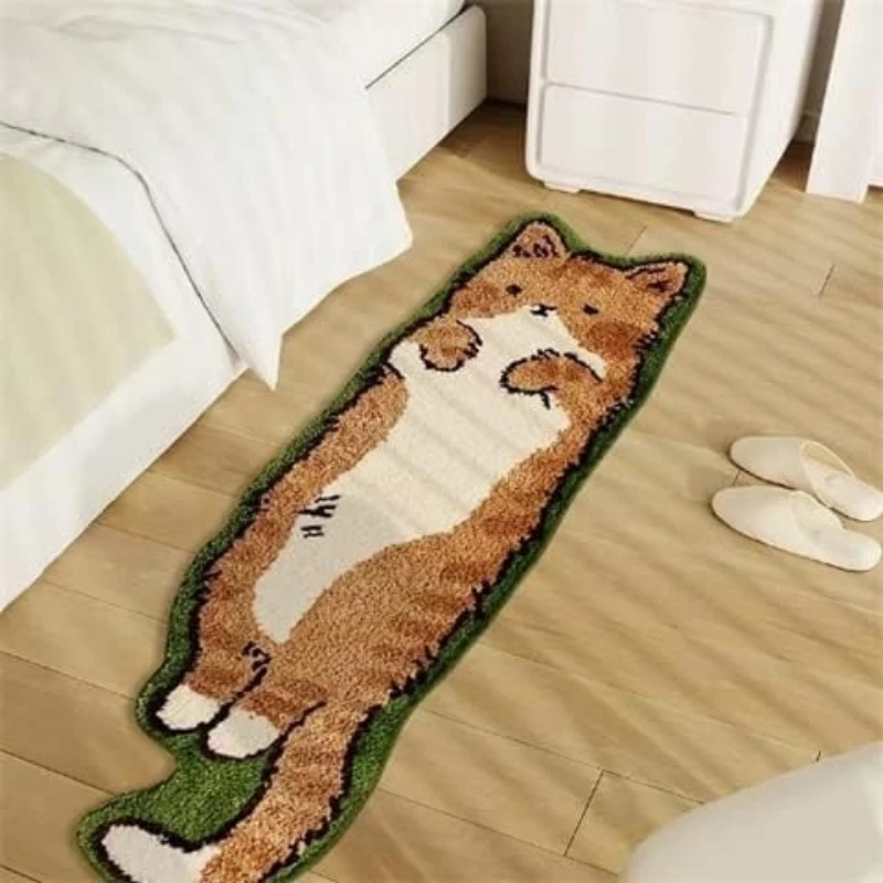 Bedroom Carpet Soft Fluffy Comfortable Floor Mat Cute Cartoon Irregular Cat Rug Bedside Rugs Home Decoration 양탄자 Ковер В Спальне
