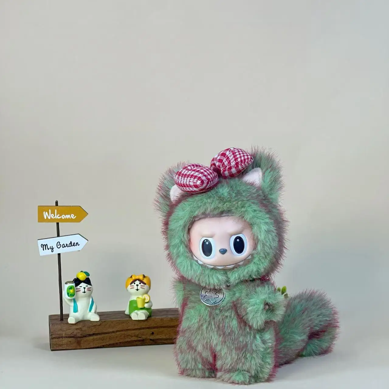 Novo produto roupas de bebê vinil 17cm boneca bonito conjunto animal raposa cão coelho gato conjunto de pelúcia boneca [apenas roupas para venda, sem bonecas]