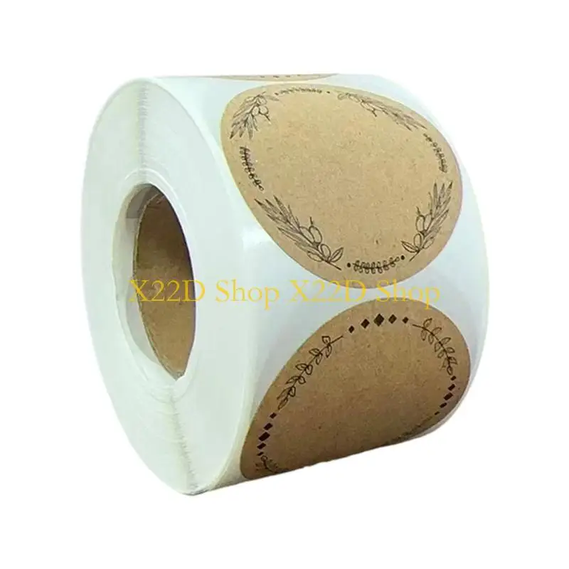 X22D 500Pcs Adhesive Round Sticker Multipurpose Seal Labels For Baking Good Packaging And DIY Homemade Crafts Jar Bottles