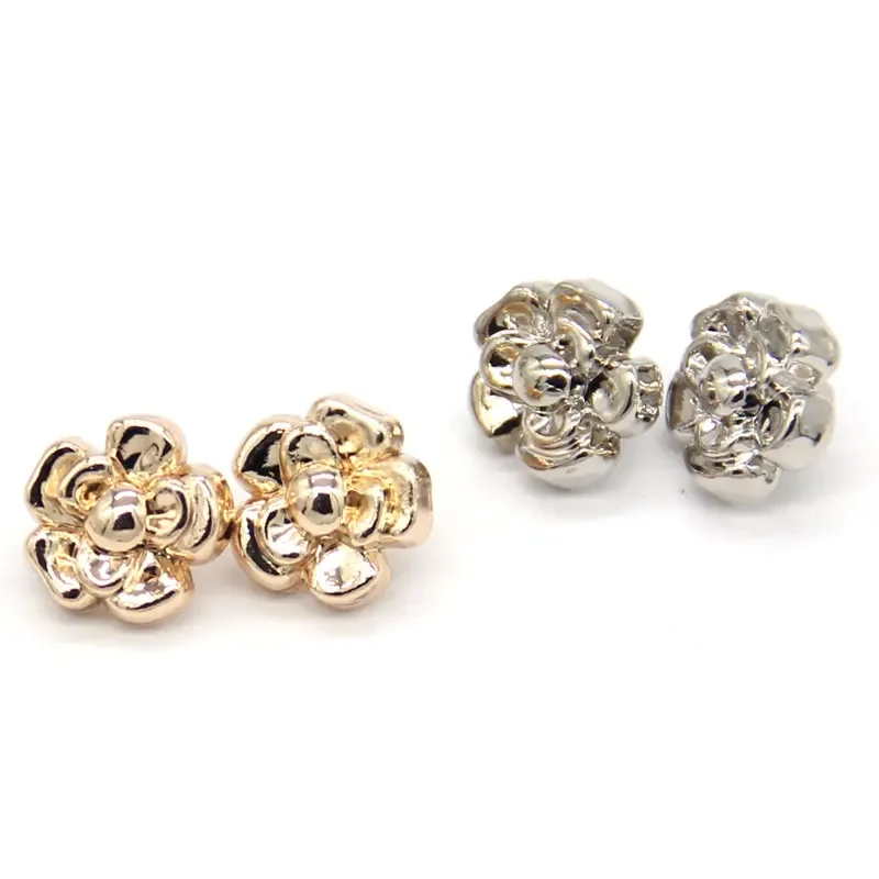 HENGC 11mm Cute Shirt Flower Gold Metal Buttons For Garment Dress Decorative DIY Craft High Quality Sewing Accessories Wholesale