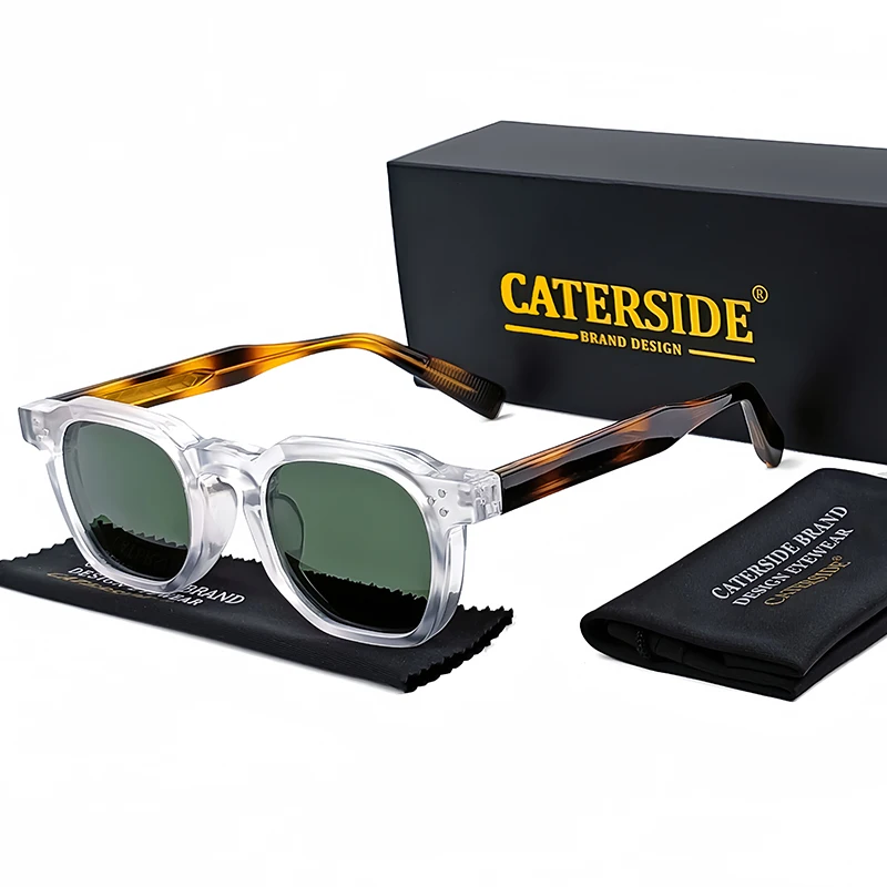 CATERSIDE-Óculos de Sol Retro Punk para Homens e Mulheres, Moldura Pequena, Quadrada, Design Personalizado, Viagem, Festa, Negócios, Presente Festival