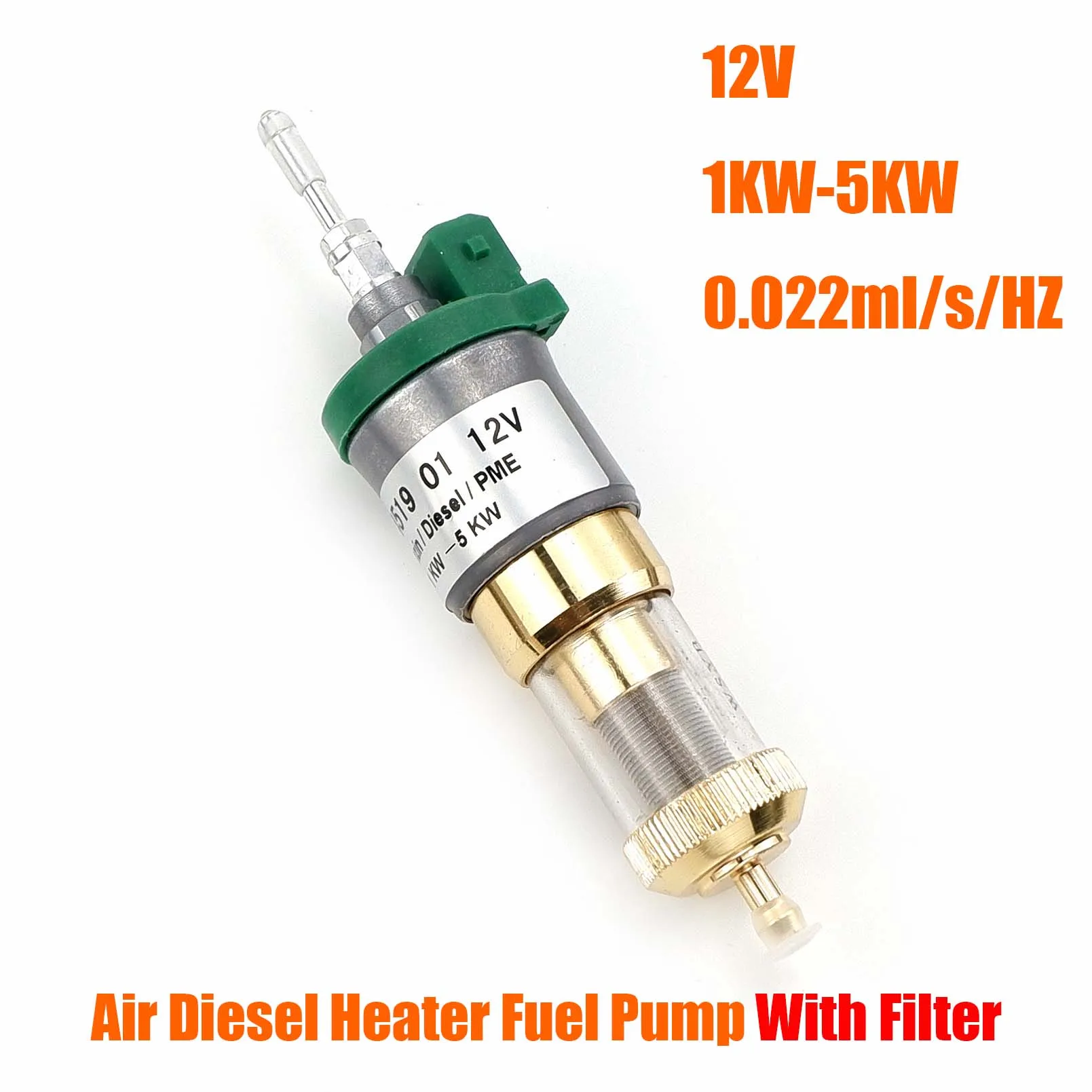 12V 22ml 1KW to 5KW Car Truck Oil Fuel Pump Air Diesel Heater Electronic Pulse Metering Pump with filter For Webasto Removable