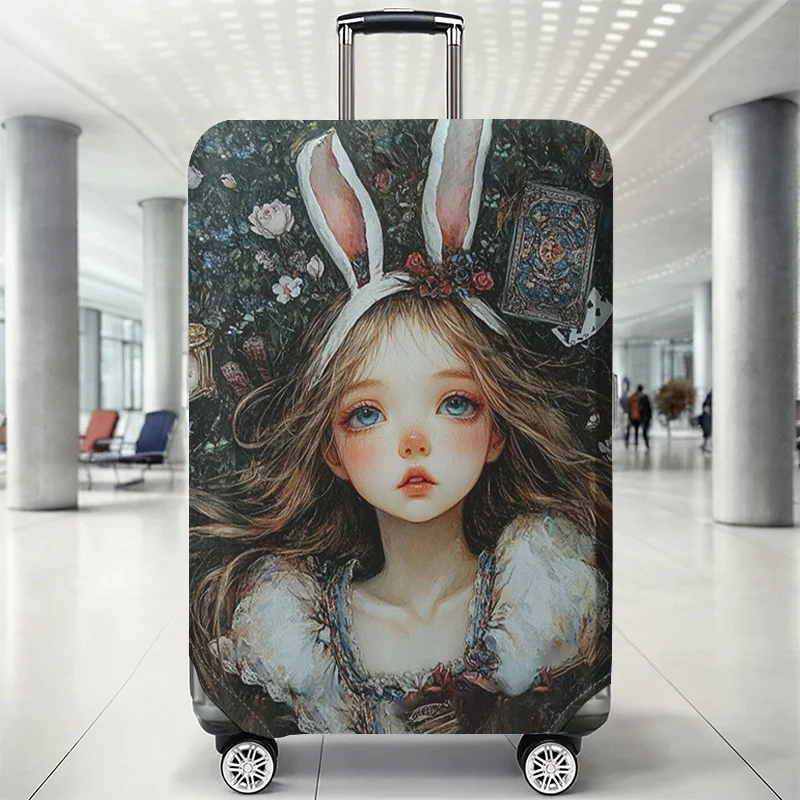 

Alice's Adventures in Wonderland Rabbit Eared Girl Pattern Luggage Protective Cover, suitable for 18-32 inch luggage covers, lug