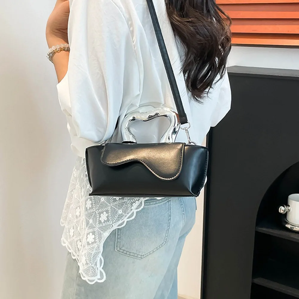 

Elegant PU Leather Shoulder Bag Soft Waterproof Square Crossbody Bag Adjustable Strpe Patchwork Women's Handbag Women