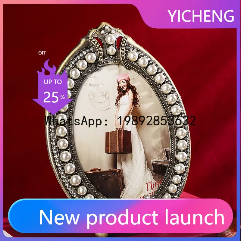 

Retro metal tabletop photo frame creative 6inch 7inch 10inch home decor photo frame set wedding photo frame