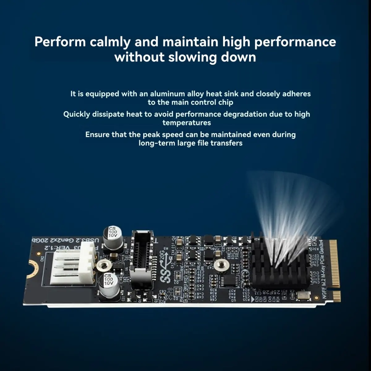 PH6603 M.2 MKEY PCIe إلى USB أمامي 3.2 20Gb M.2 NVME إلى TYPE-E محور بطاقة التوسعة للكمبيوتر الشخصي #3