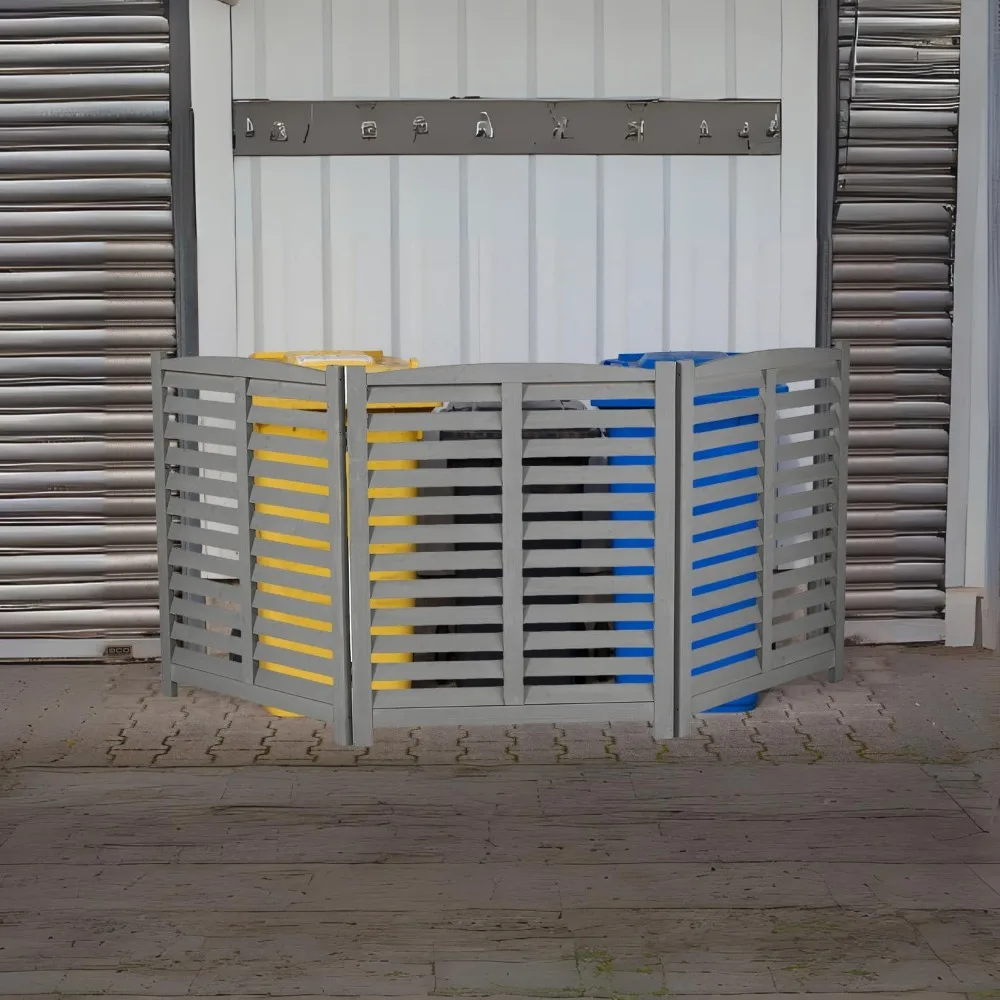 Recinzione per condizionatore d'aria da 32 W x 38 H, schermo per recinzione per pattumiera a 3 pannelli per unità esterna, recinzione per attrezzature per piscine, recinzione AC per privacy in legno