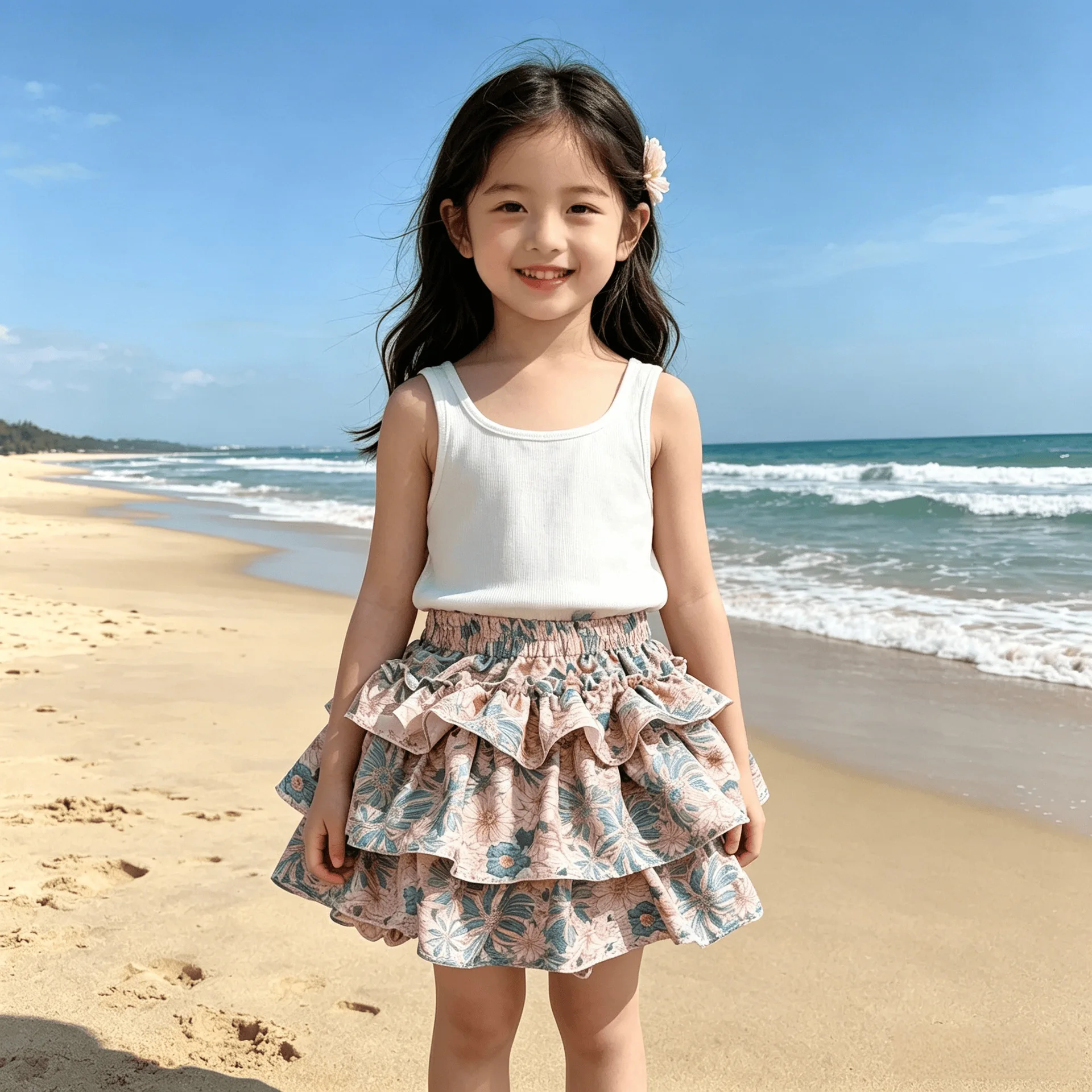 Children Girls Floral Cake Skirts Summer 2026 Elastic Waist Infant Babys Girls Bubble Skirts Toddler Kids Girls Princess Skirts