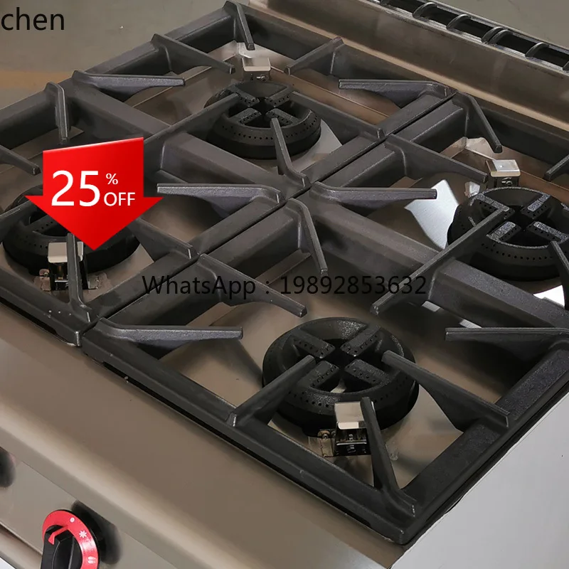 

commercial gas four-head pot with cabinet stand vertical luxury combination furnace six-eye pot with electric oven