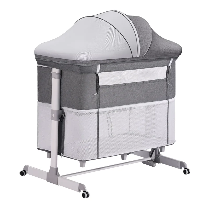 Baby splicing bed multifunctional cradle bb bed newborn splicing bed movable portable cradle folding