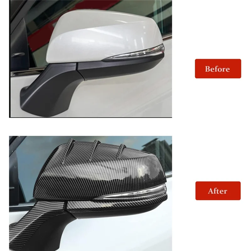 Reliable-Car Rearview Mirror Cover Trim For Toyota Highlander 2020-2023 Accessories Carbon Fiber Style