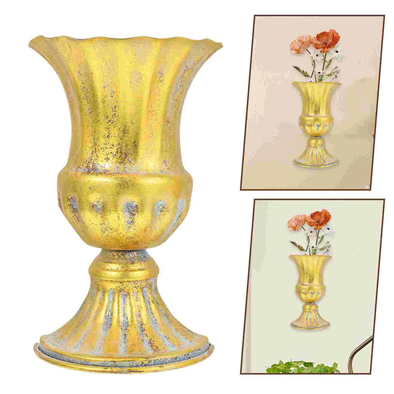Retro Vase Hanging Flowerpot Succulent Planter Metal Outdoor Planters for Plants Unique Pastoral Style Flowers