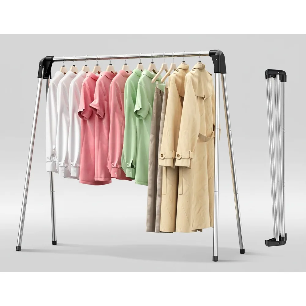 

55-дюймовая складная сушилка для одежды, вешалка для белья из нержавеющей стали для дома, кемпинга, путешествий, портативная вешалка для одежды