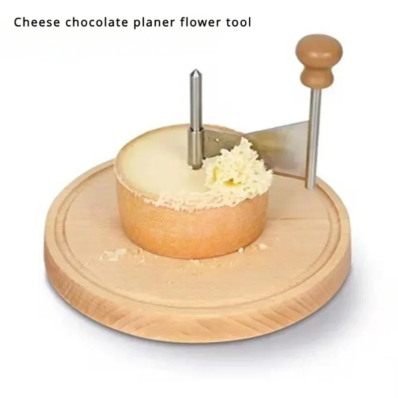

Home Kitchen Cheese Slicer Circular Slicer Cheese Cutting Wooden Rotary Shaver Manual Chocolate Slicer