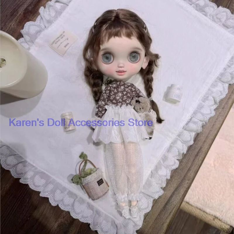 

2026 floral classic style 2pcs coffee floral tops+mesh pants for landoudou/Blythe(Fit for Lulu,ymy24,Ob22,24,26,zone, Jenny)