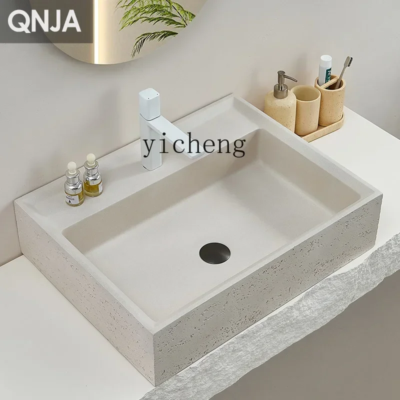 

Y1 Countertop Wash Basin Stone Rectangular Artistic Wash Basin