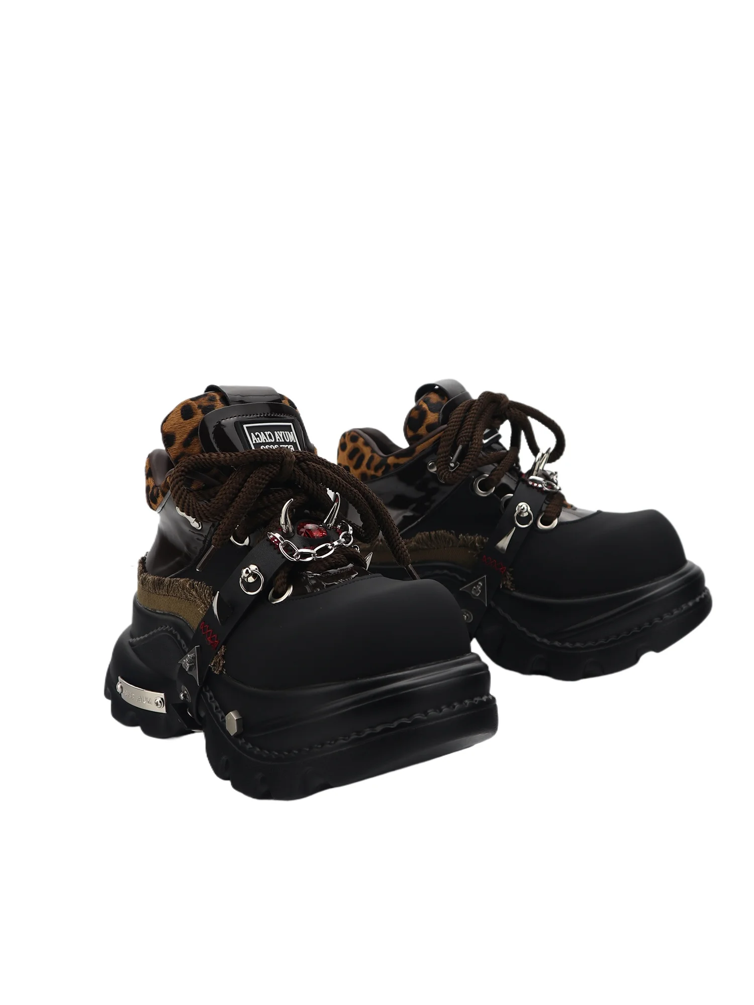 

Original Niche Design Platform Big Head Women's 2025 Summer New Niche Metal Punk Style High-top Shoes 8cm