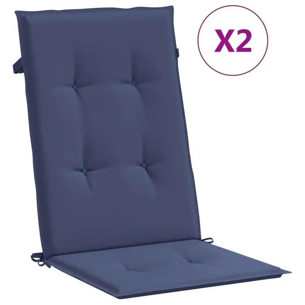 Set di 2 cuscini per sedia con schienale alto blu navy: tessuto premium per comfort e stile