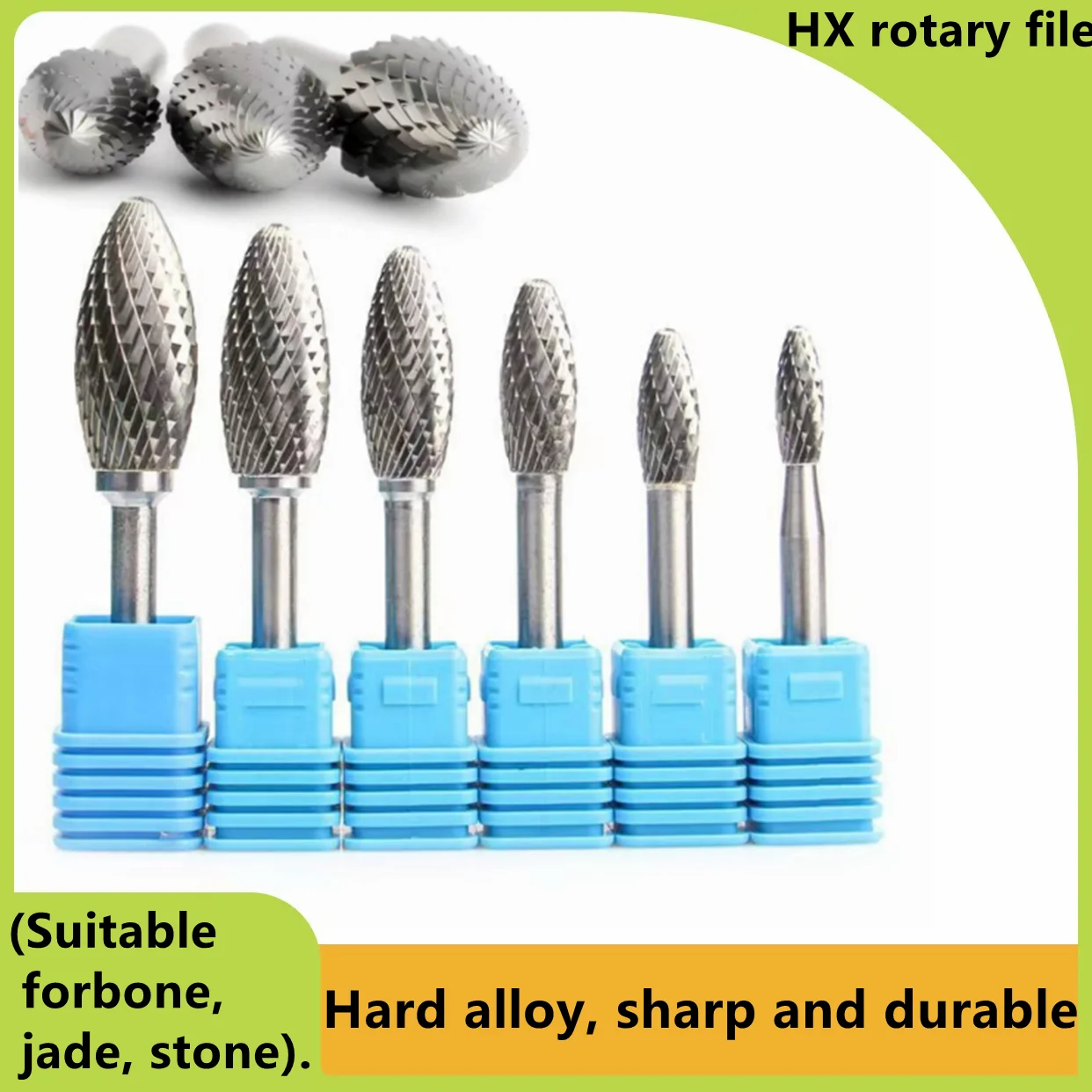 

HX-Type YG8 Alloy Rotary File 1Pc Double Slot Tungsten Steel Wood Carving Grinding Head Hard Metal Milling Cutter For Copper