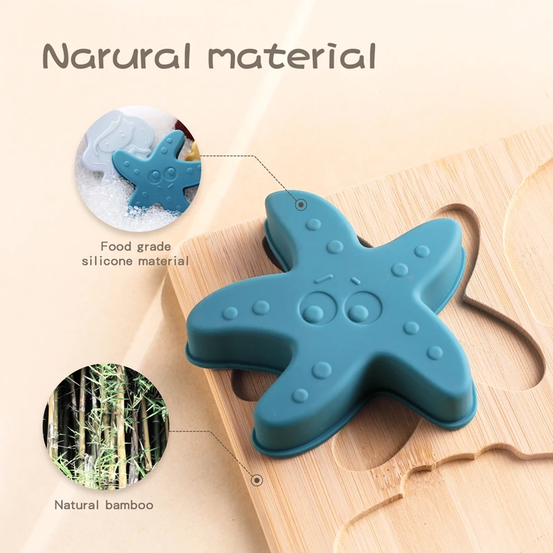 Puzzle en bois et silicone Montessori, jouet en forme d'étoile, jouet assressenti, jeu de construction, jouets pour bébé