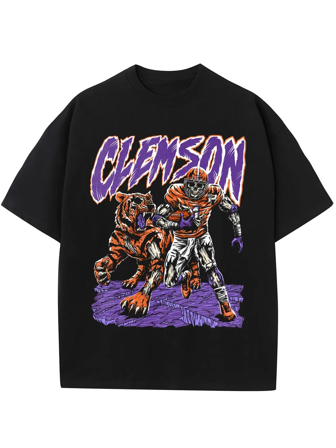 

Хлопковая футболка с короткими рукавами и принтом Tigers Rugby Against American Clemson в стиле хип-хоп, летняя мужская и женская повседневная уличная одежда