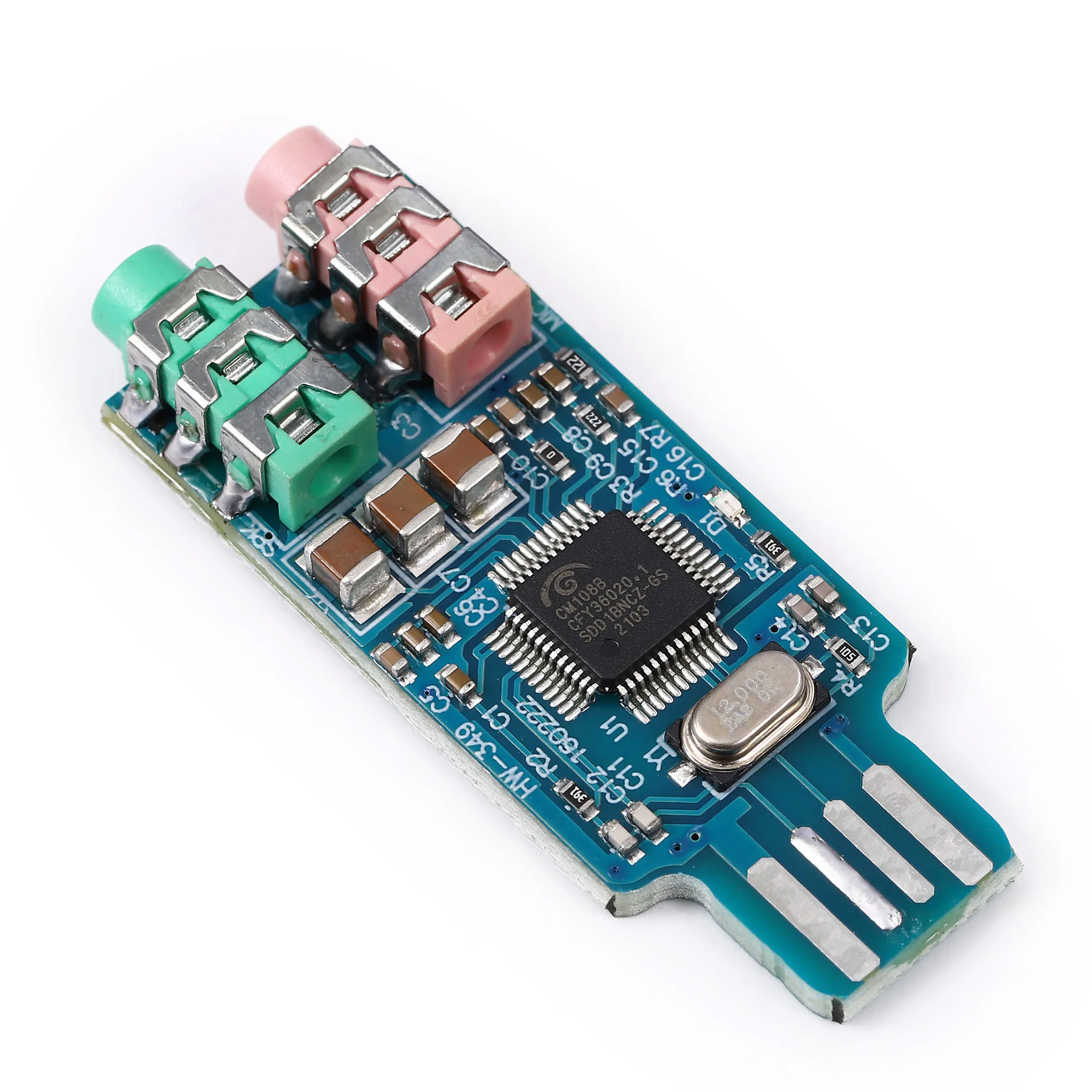CM108 USB Sound Card Module Free Driver for Laptop Computer External Sound Card Chip Board with 3.5mm Microphone Jack