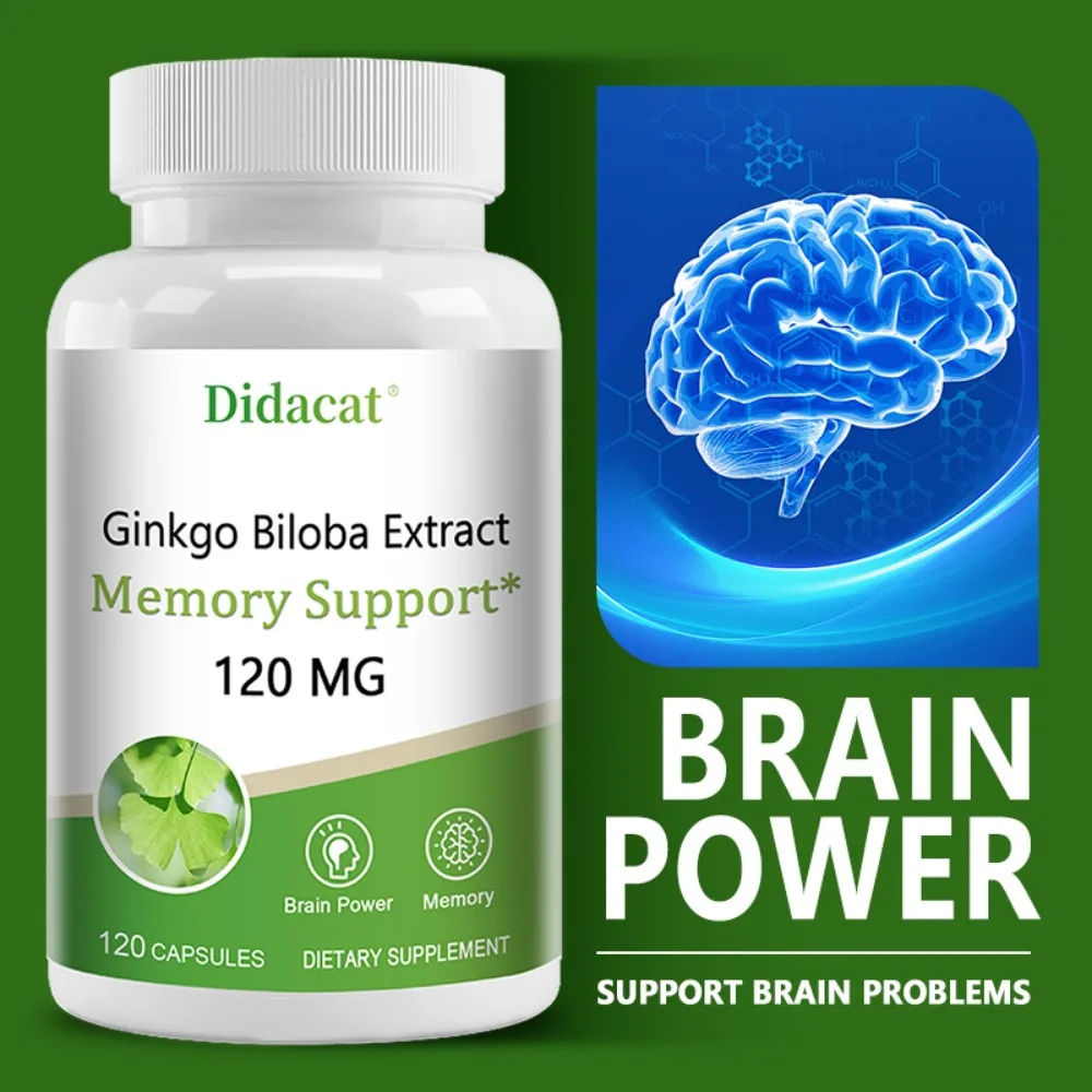 Ginkgo Biloba - Supports Brain Health, Enhances Memory, Improves Circulation, Improves Mental Clarity, Non-GMO, Gluten-Free