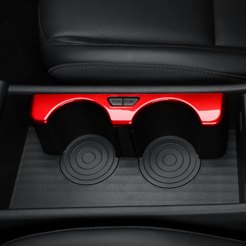 Red Central Control Water Cup Frame Holder Front Drink Cups Decorative Cover For Hyundai Kona SX2 2024