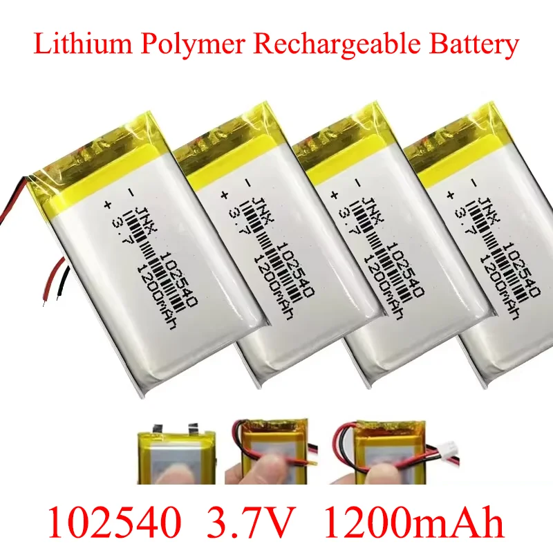 

Lithium Polymer Battery 102540 3.7V 1200mAh for GPS Mp3 Mp4 Bluetooth Speaker Toys Fans Lights Power Tools Equipment