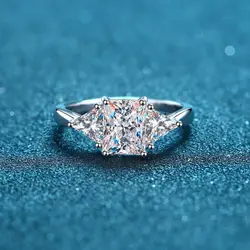 18K gold ring for women, special-shaped exaggerated luxury plated PT950, platinum 3 carat moissanite ring, light luxury style