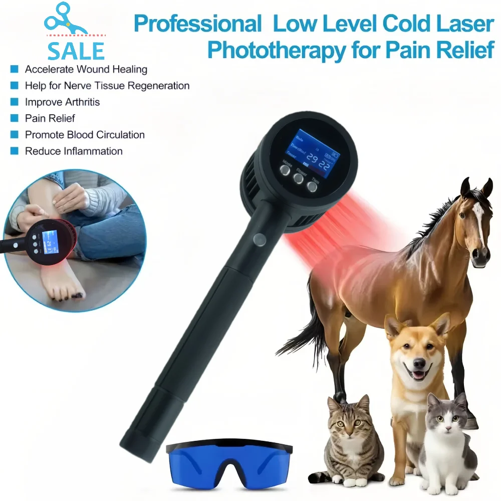 

Cold Laser for Pain Relief Knee Laser Therapy Device For Arthritis Sports Injuries Handheld Home Use 650nm*19+808nm*6