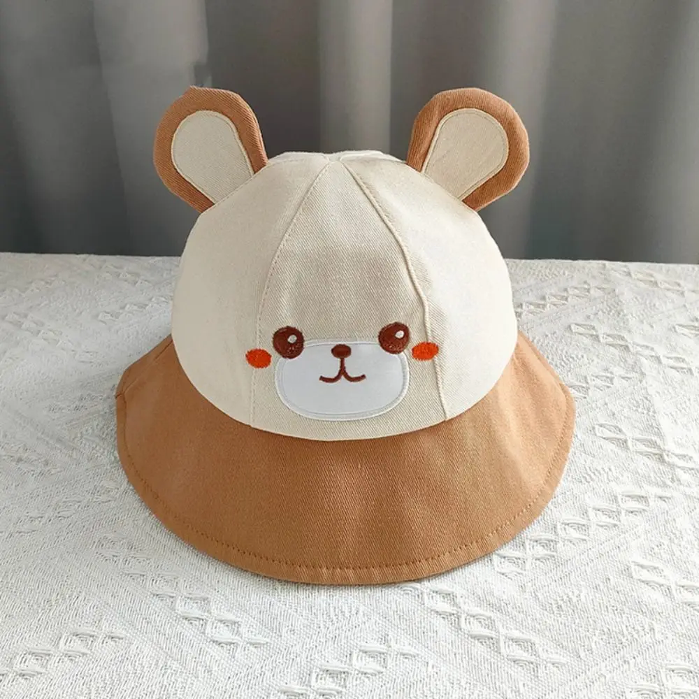 Lovely Cotton Children Sun Visor Hat Rabbit with String Kids Bucket Cap Bear Duck Baby Fisherman Hat Sunscreen