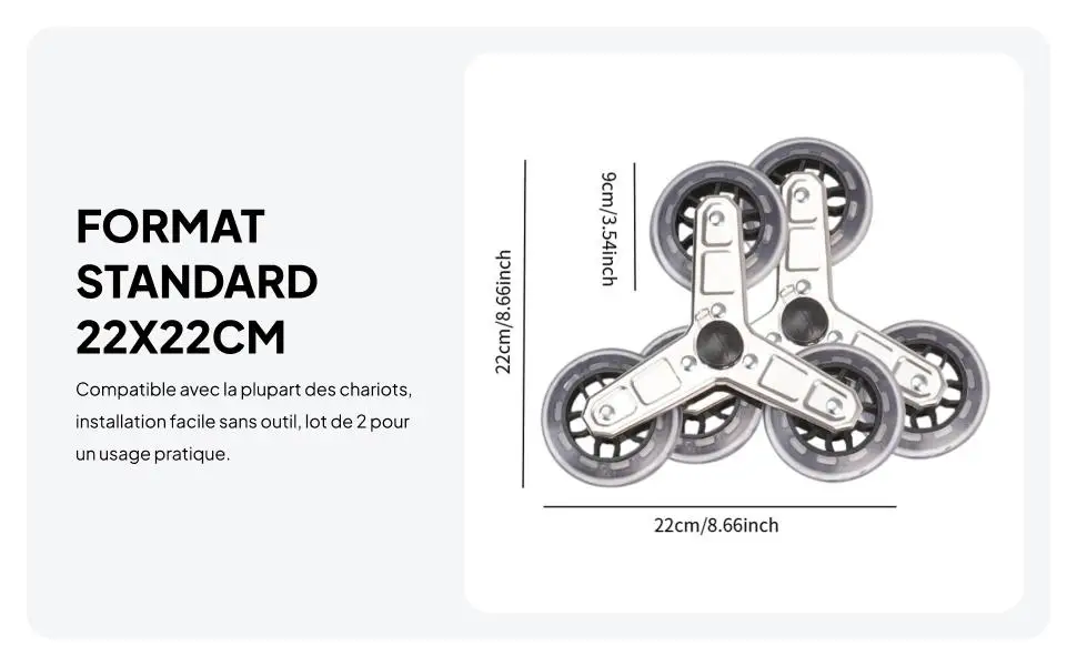 2Pcs Trolley Triangle Wheels Easy to Install Utility Accessory Portable Replacement for Shopping Cart Foldable Cart Laundry Cart