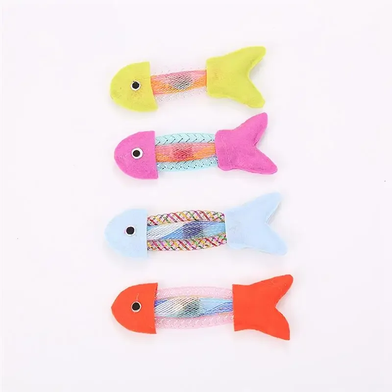 1pc Cat Chewing Toy Cloth Silvervine Fish Shape Kitten Chew Toy Cat Teething Toy Pet Accessories Pet Supplies