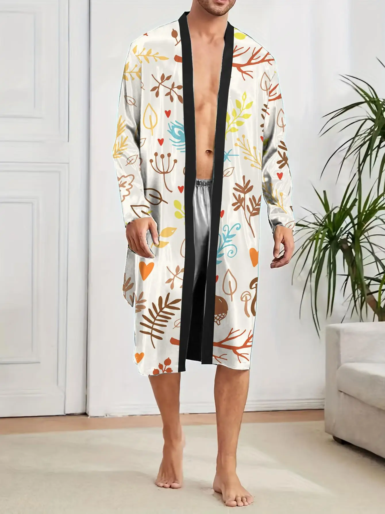 1pcs Men's Robes 2026 Spring/Summer Sleepwear Shower robe Men's bathrobe Graphic Breathable Robe man Sleepwear 3D Printed